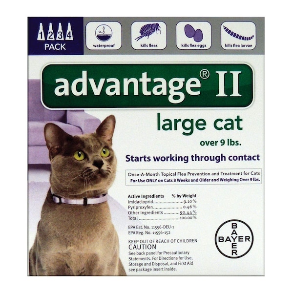 Elanco Advantage II Liquid Cat Flea Drops Imidacloprid/Pyriproxyfen 0.108 oz